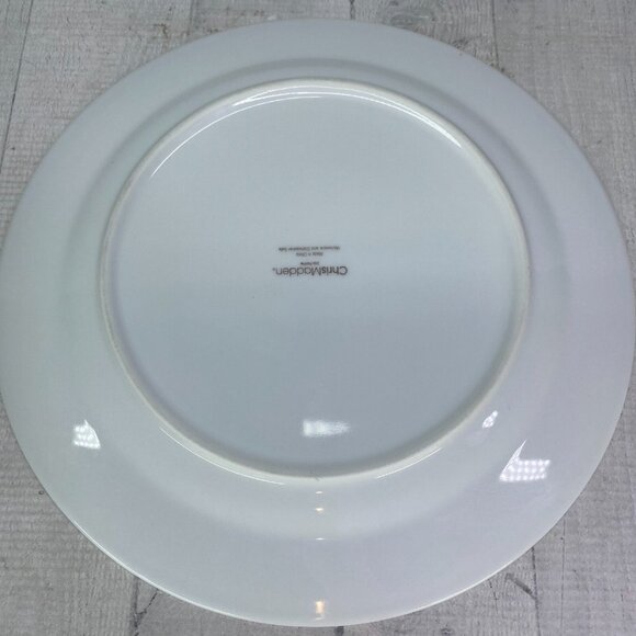 Chris Madden JC Penny MONTALIRA RED Gold Scroll Porcelain Dinner Plate Set 4 - Picture 7 of 16